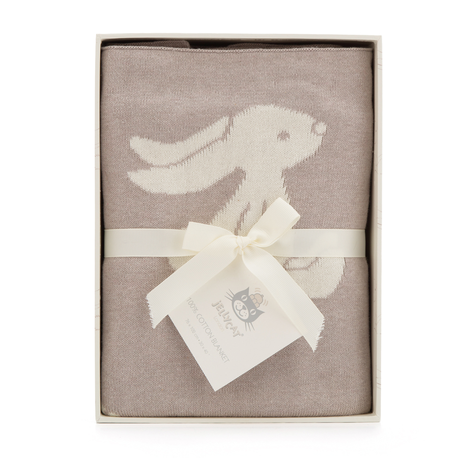 Jellycat Beige Bashful Bunny Blanket In Gift Box - Image 3