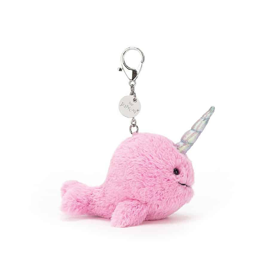 Jellycat Seas The Day Narwhal Fuchsia Bag Charm - Image 2
