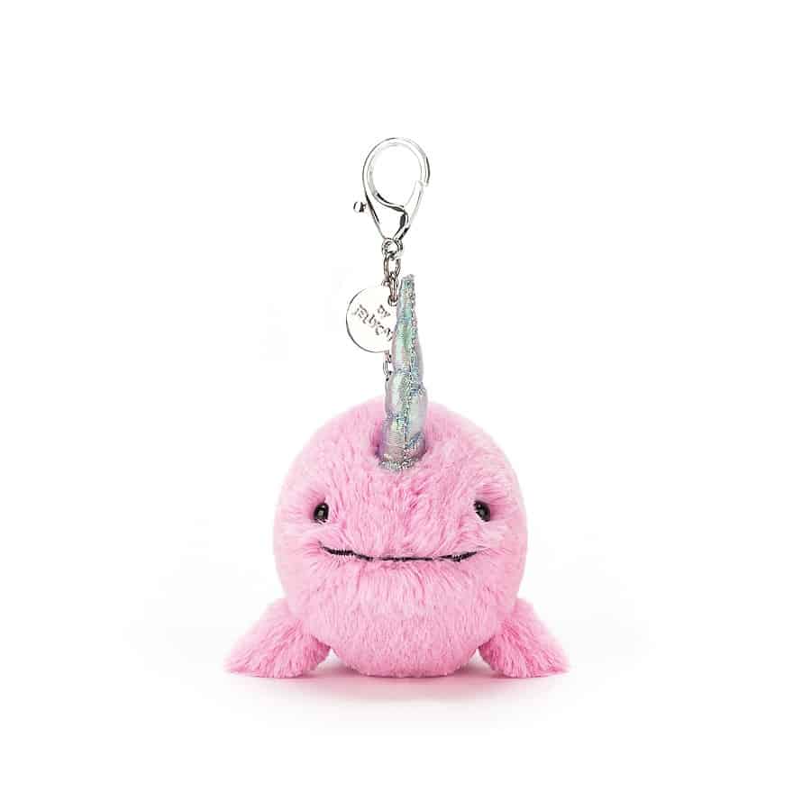 Jellycat Seas The Day Narwhal Fuchsia Bag Charm - Image 3
