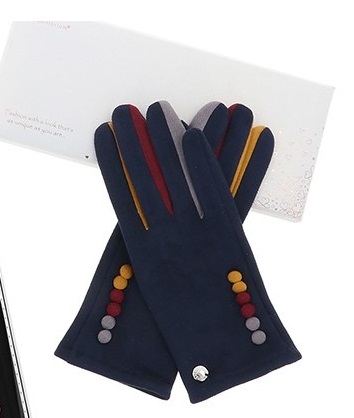 Equilibrium Cosy Colourful Fingers Navy Blue Boxed Gloves