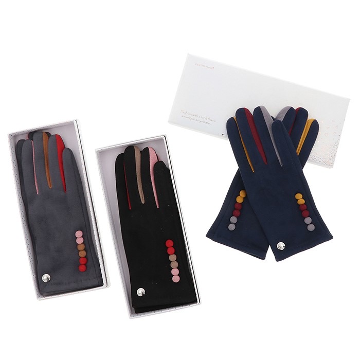 Equilibrium Cosy Colourful Fingers Grey Pink Red Boxed Gloves - Image 2