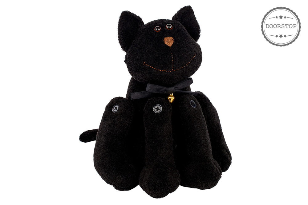 Black Cat Soft Fabric Doorstop - Langs