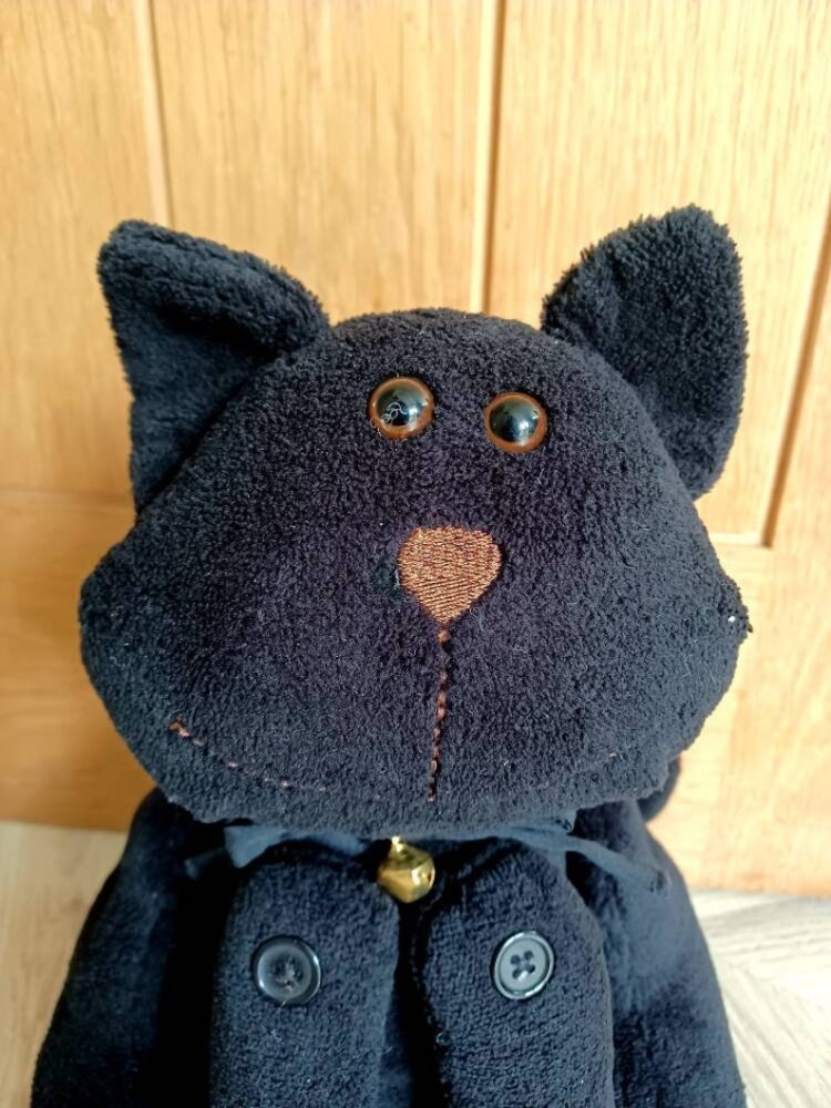 Black Cat Soft Fabric Doorstop - Langs - Image 3