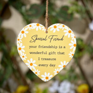 Special Friend Daisy Ceramic Hanging Heart - Langs