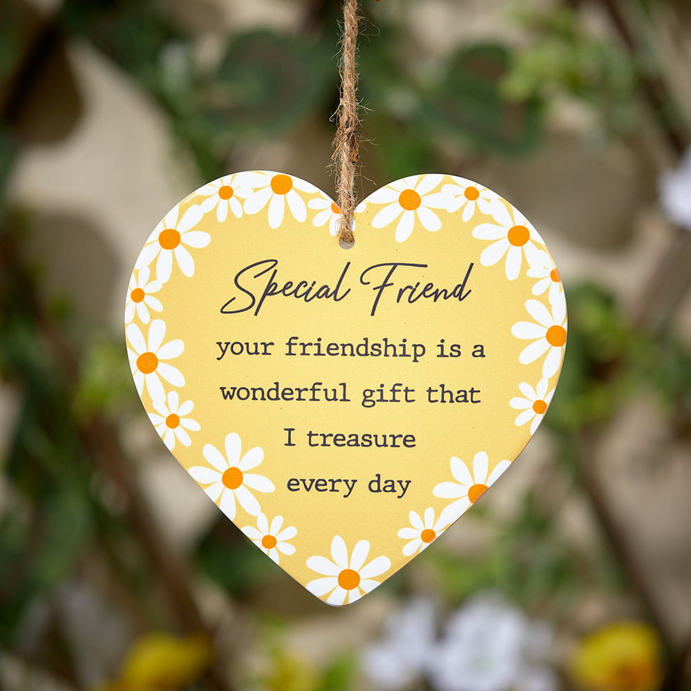 Special Friend Daisy Ceramic Hanging Heart - Langs