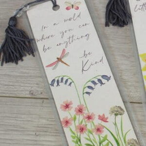 'In a World Where You Can Be Anything Be Kind' Floral Dragonfly Bookmark - Langs