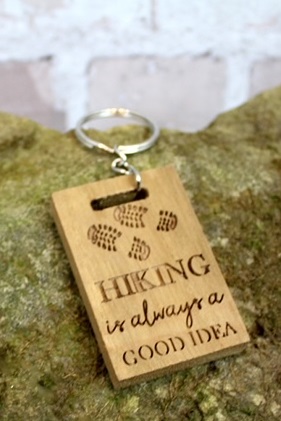 'Hiking is Always a Good Idea' Wooden Keyring - Langs