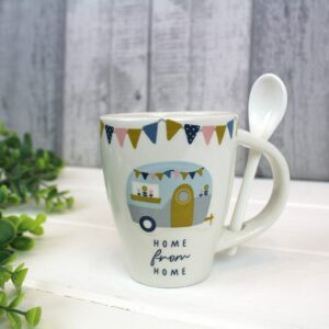 Home from Home Ceramic Caravan Mug with Spoon - Langs