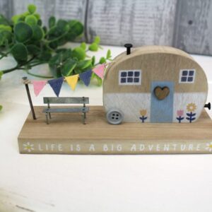 Life is a Big Adventure Wooden Caravan House Block Ornament - Langs