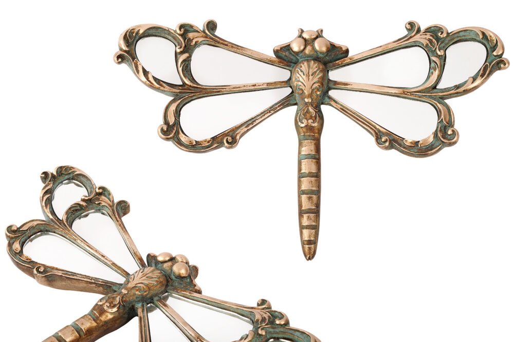 Mirrored Dragonfly Wall Plaque Ornament - Langs