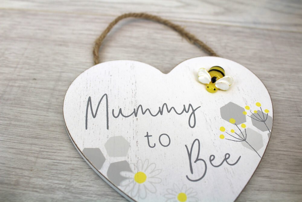 'Mummy To Bee' Wooden Hanging Heart Plaque - Langs - Image 2