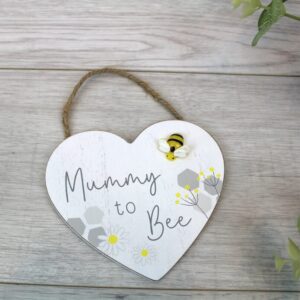 'Mummy To Bee' Wooden Hanging Heart Plaque - Langs