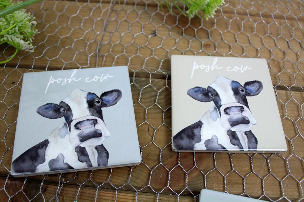 Posh Cow Set of 4 Ceramic Coasters - Langs - Image 2