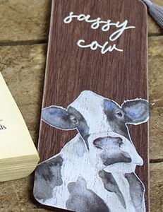 Sassy Cow Wooden Bookmark - Langs