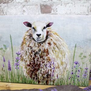 Sheep In Lavender Fields Artwork Canvas - Langs