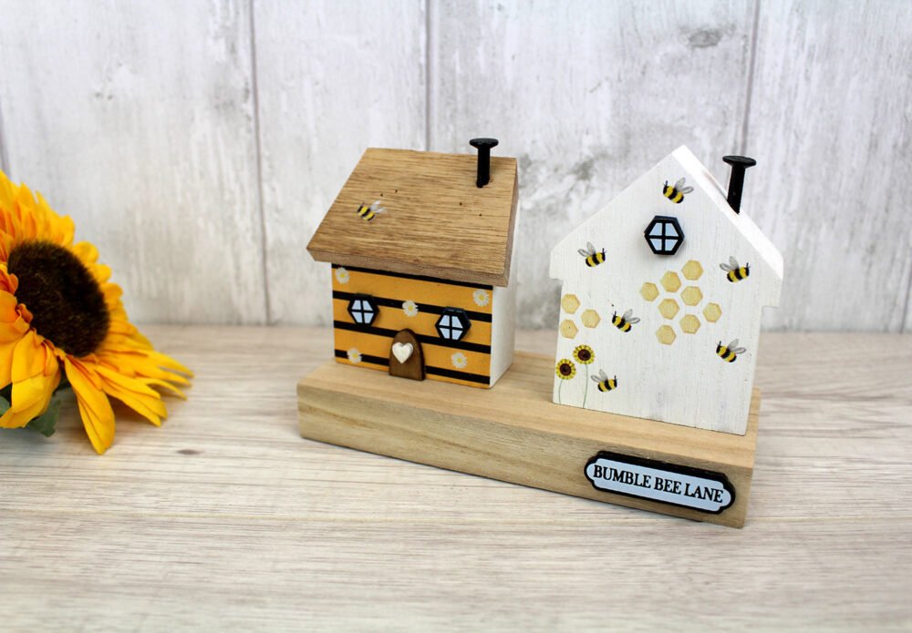 'Bumble Bee Lane' Wooden House Block Ornament - Langs - Image 2
