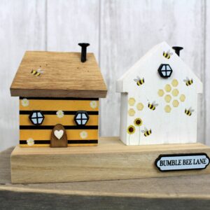 'Bumble Bee Lane' Wooden House Block Ornament - Langs