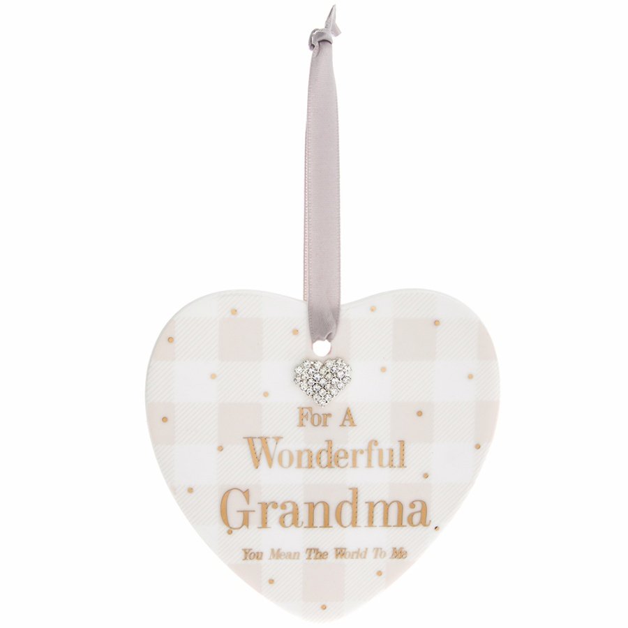 Mad Dots 'Wonderful Grandma' Ceramic Heart Hanger