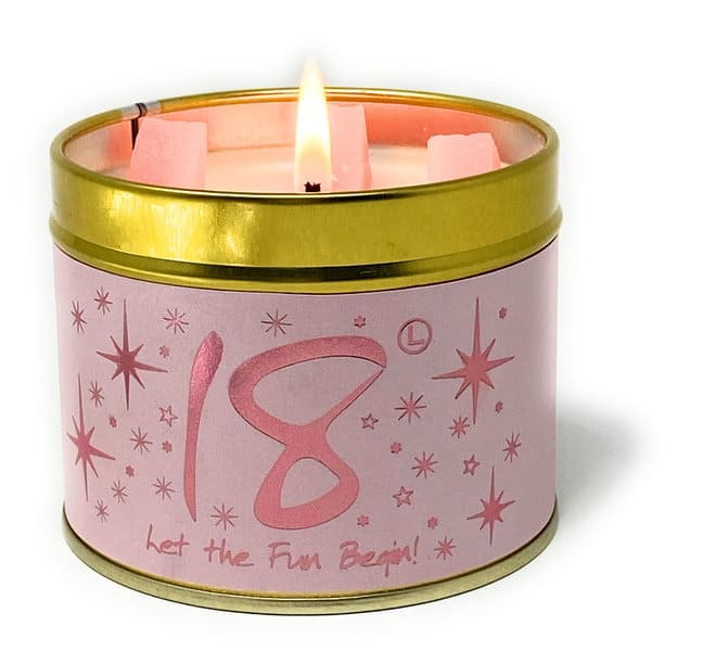 Lily-Flame Happy Birthday 18th Scented Candle Tin - Image 2