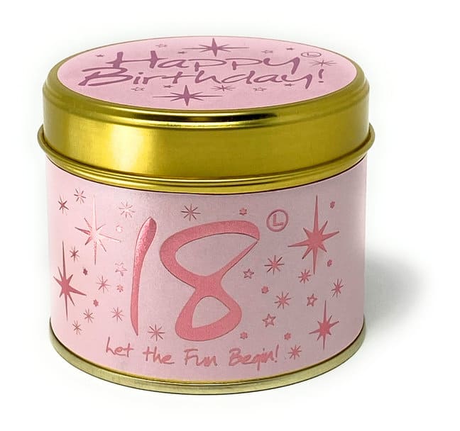 Lily-Flame Happy Birthday 18th Scented Candle Tin - Image 3