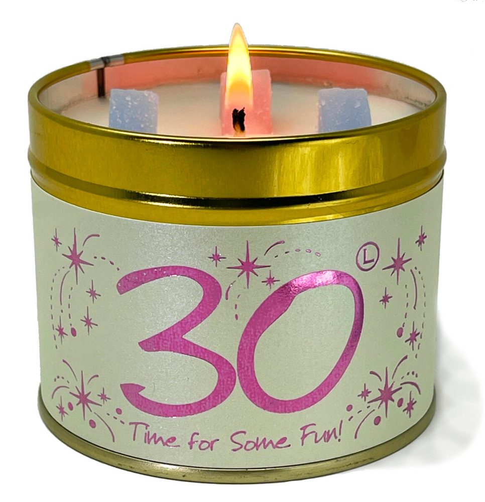 Lily-Flame Happy Birthday 30th Scented Candle Tin - Image 3