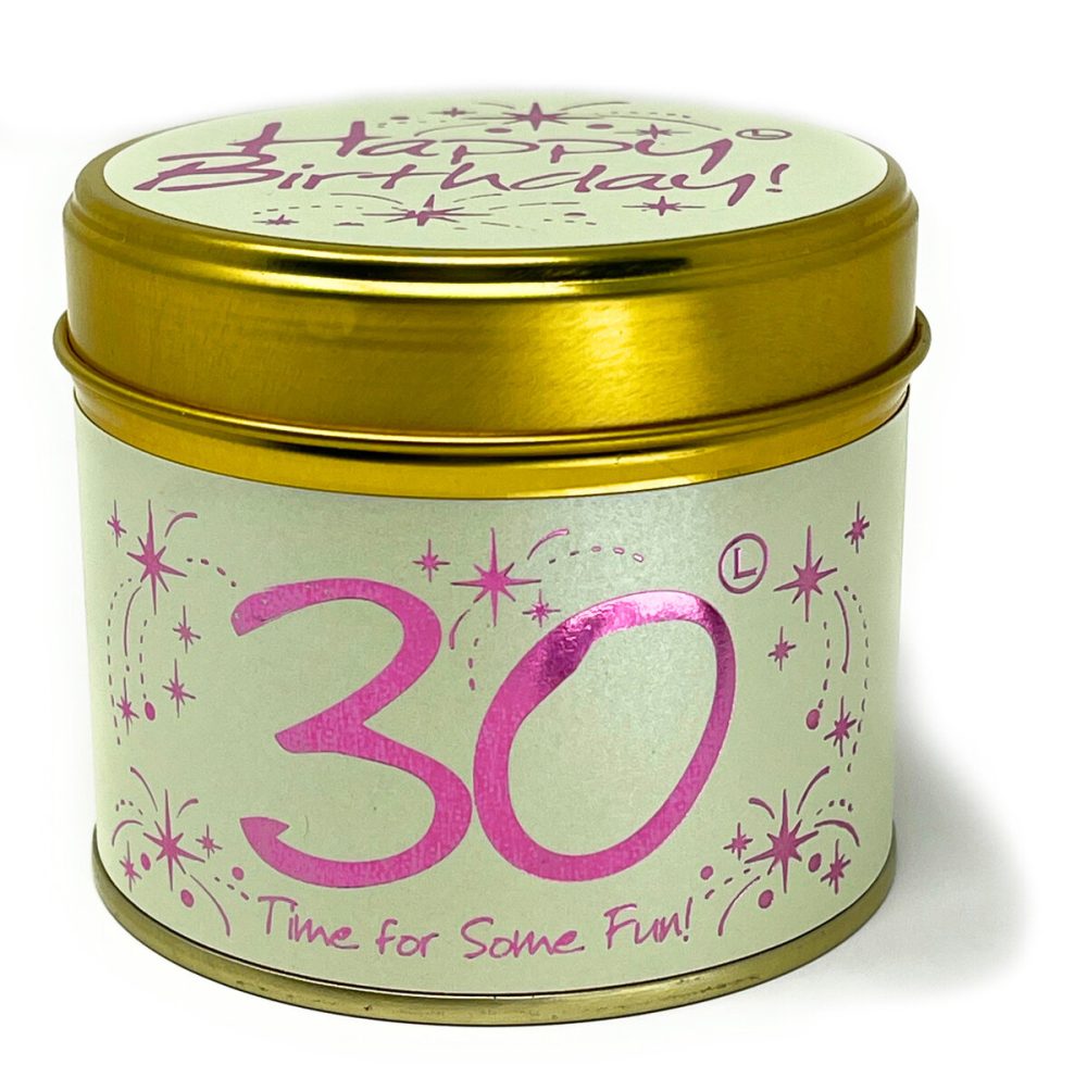 Lily-Flame Happy Birthday 30th Scented Candle Tin - Image 2