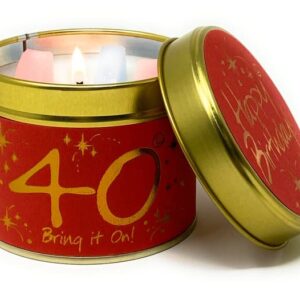 Lily-Flame Happy Birthday 40th Scented Candle Tin