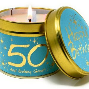 Lily-Flame Happy Birthday 50th Scented Candle Tin