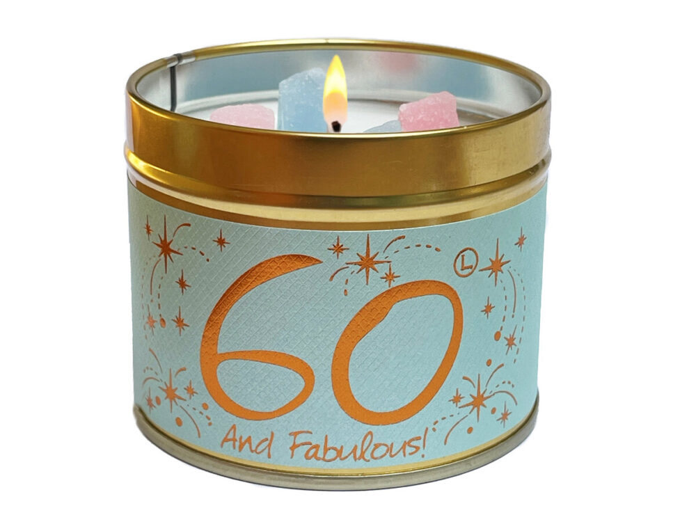 Lily-Flame Happy Birthday 60th Scented Candle Tin - Image 2
