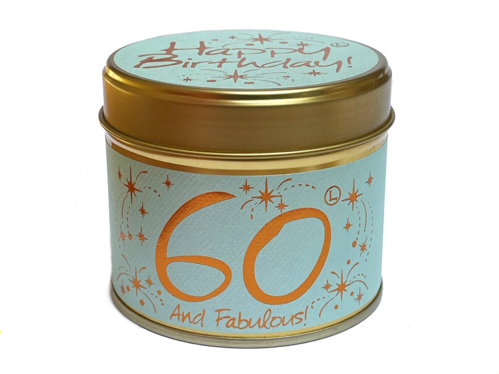 Lily-Flame Happy Birthday 60th Scented Candle Tin - Image 3