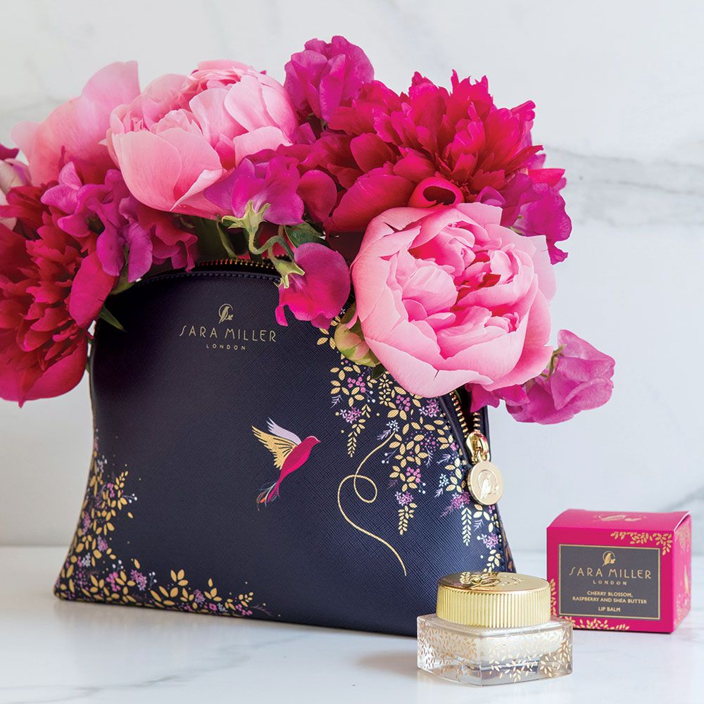 Navy Hummingbird Luxury Cosmetic Bag - Sara Miller London - Image 2