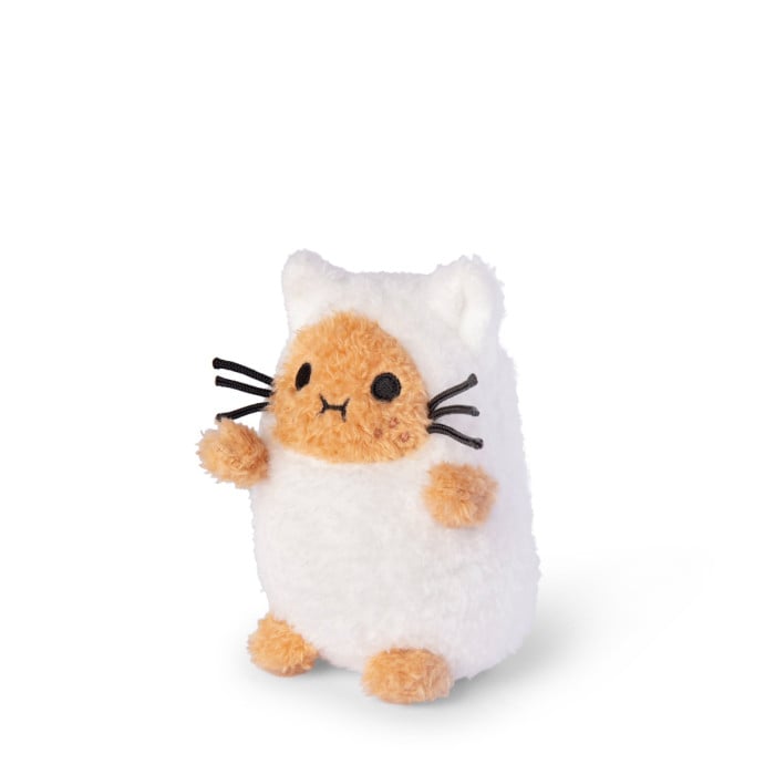 Noodoll White Kitty Cat Ricespud Mini Sitting Plush Toy 13cm - Image 3