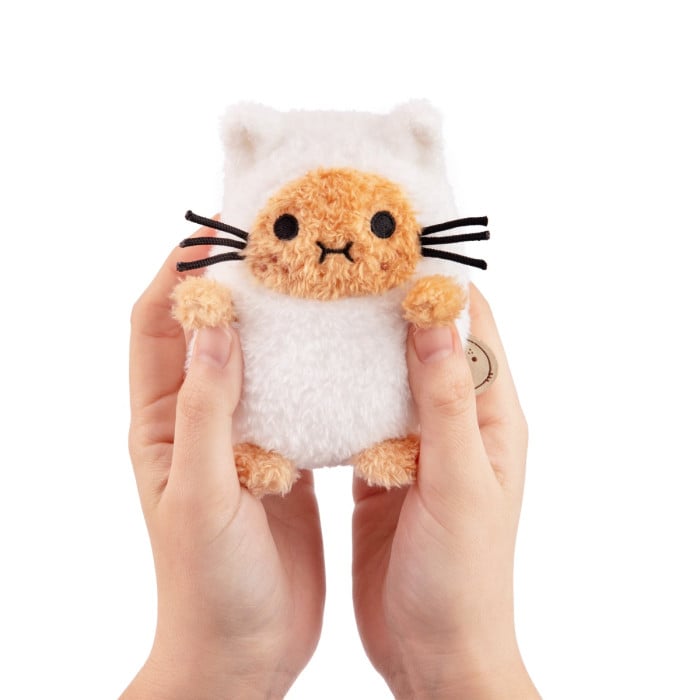 Noodoll White Kitty Cat Ricespud Mini Sitting Plush Toy 13cm - Image 2