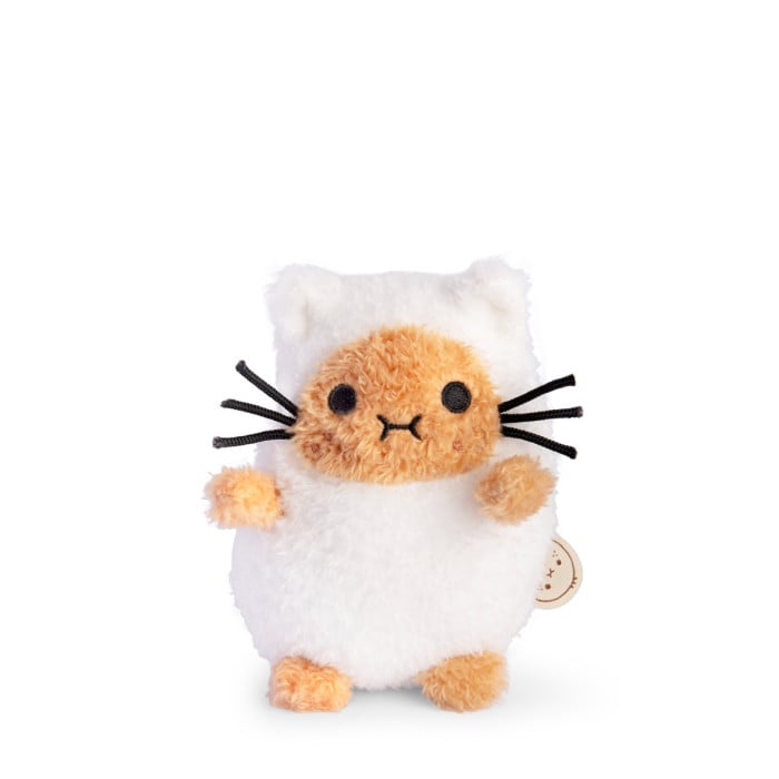 Noodoll White Kitty Cat Ricespud Mini Sitting Plush Toy 13cm