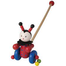 Ladybird Push Along Wooden Toy - Orange Tree Toys - Image 2