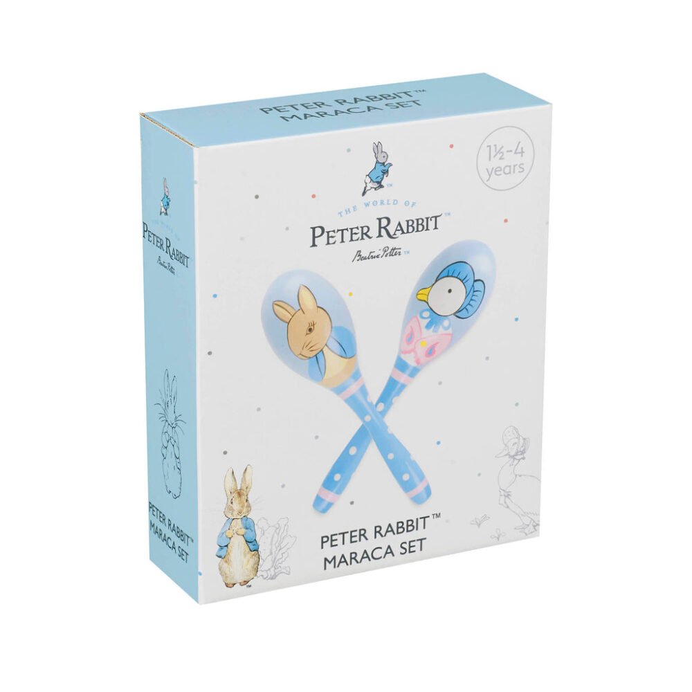 Peter Rabbit and Jemima Puddle-Duck Wooden Maracas Set - Orange Tree Toys - Image 2