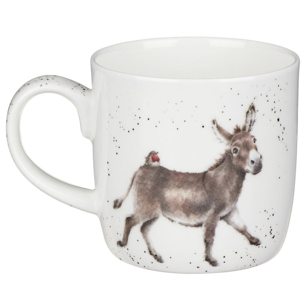 'Hee Haw' Donkey and Robin China Mug - Wrendale Designs - Image 3
