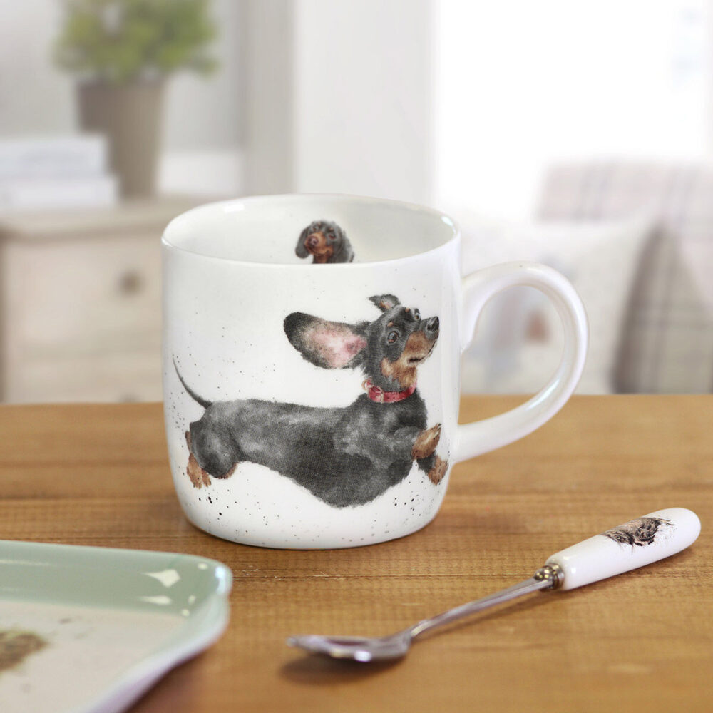 That Friday Feeling Dachshund Dog China Mug - Wrendale Designs - Image 2