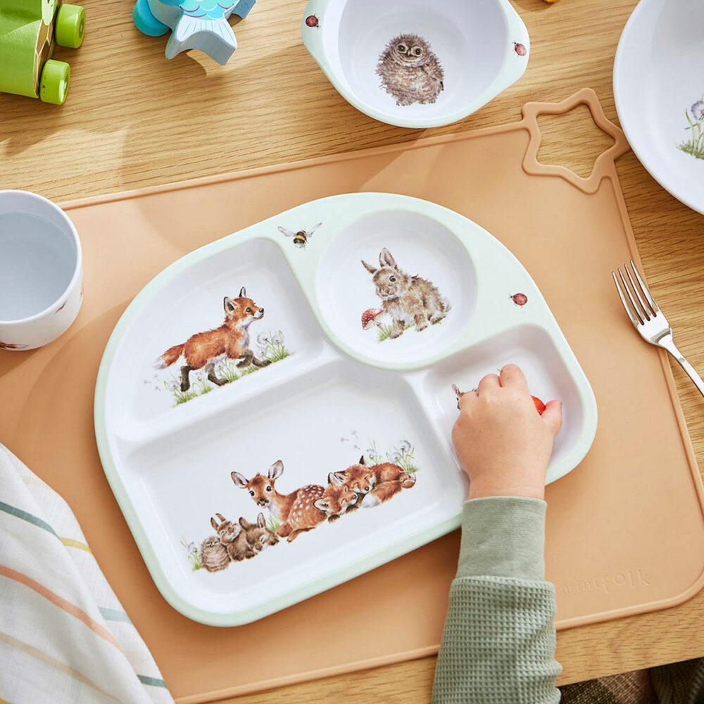 Wrendale Little Wren Baby Collection - Woodland Melamine Divided Plate & Bowl Set - Wrendale Designs - Image 7