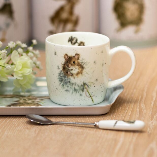 'Country Mice' Mouse and Dandelion China Mug - Wrendale Designs - Image 2