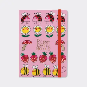 A6 Perfect Bound Notebook - Berry Lovely Notes - Rachel Ellen Designs