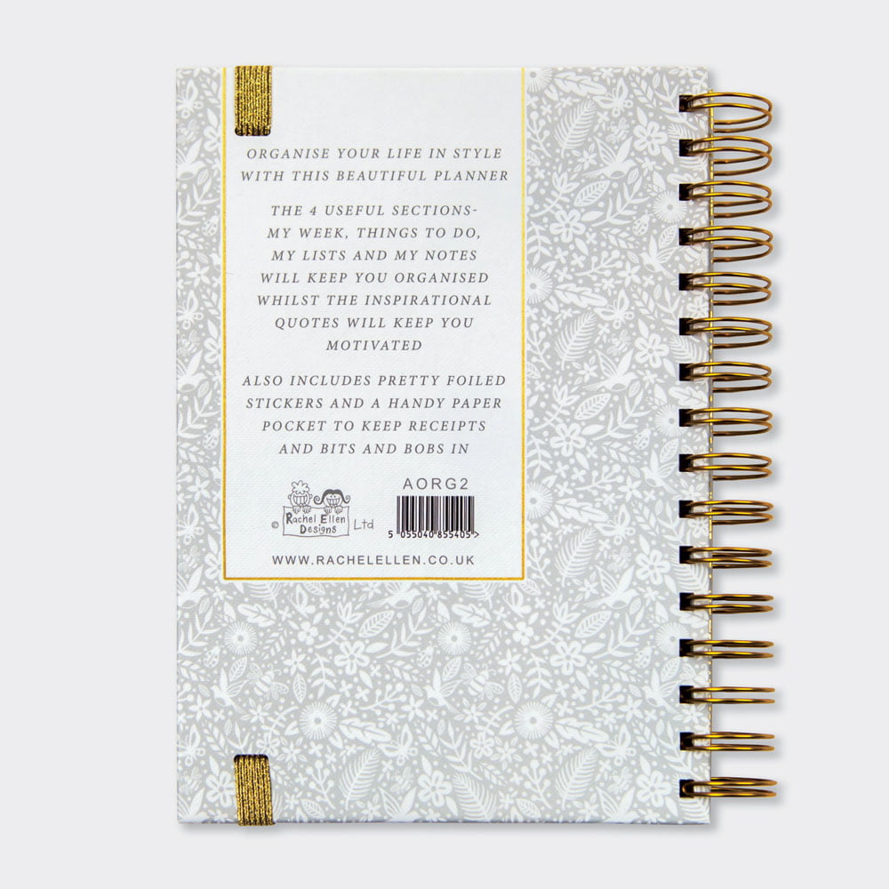 'Create Your Own Sunshine' Lustre Gold Foiled Floral Weekly Planner Personal Organiser - Rachel Ellen Designs - Image 5