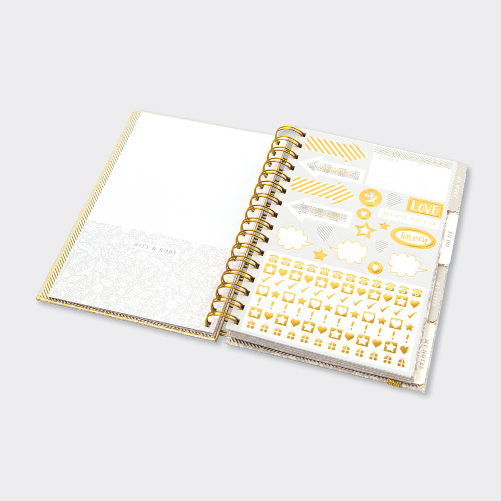 'Create Your Own Sunshine' Lustre Gold Foiled Floral Weekly Planner Personal Organiser - Rachel Ellen Designs - Image 2