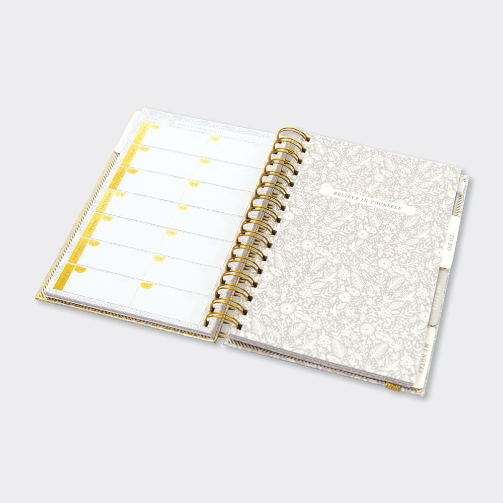 'Create Your Own Sunshine' Lustre Gold Foiled Floral Weekly Planner Personal Organiser - Rachel Ellen Designs - Image 3