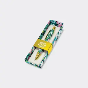 Teal Pink Floral Boxed Pen - Rachel Ellen Designs