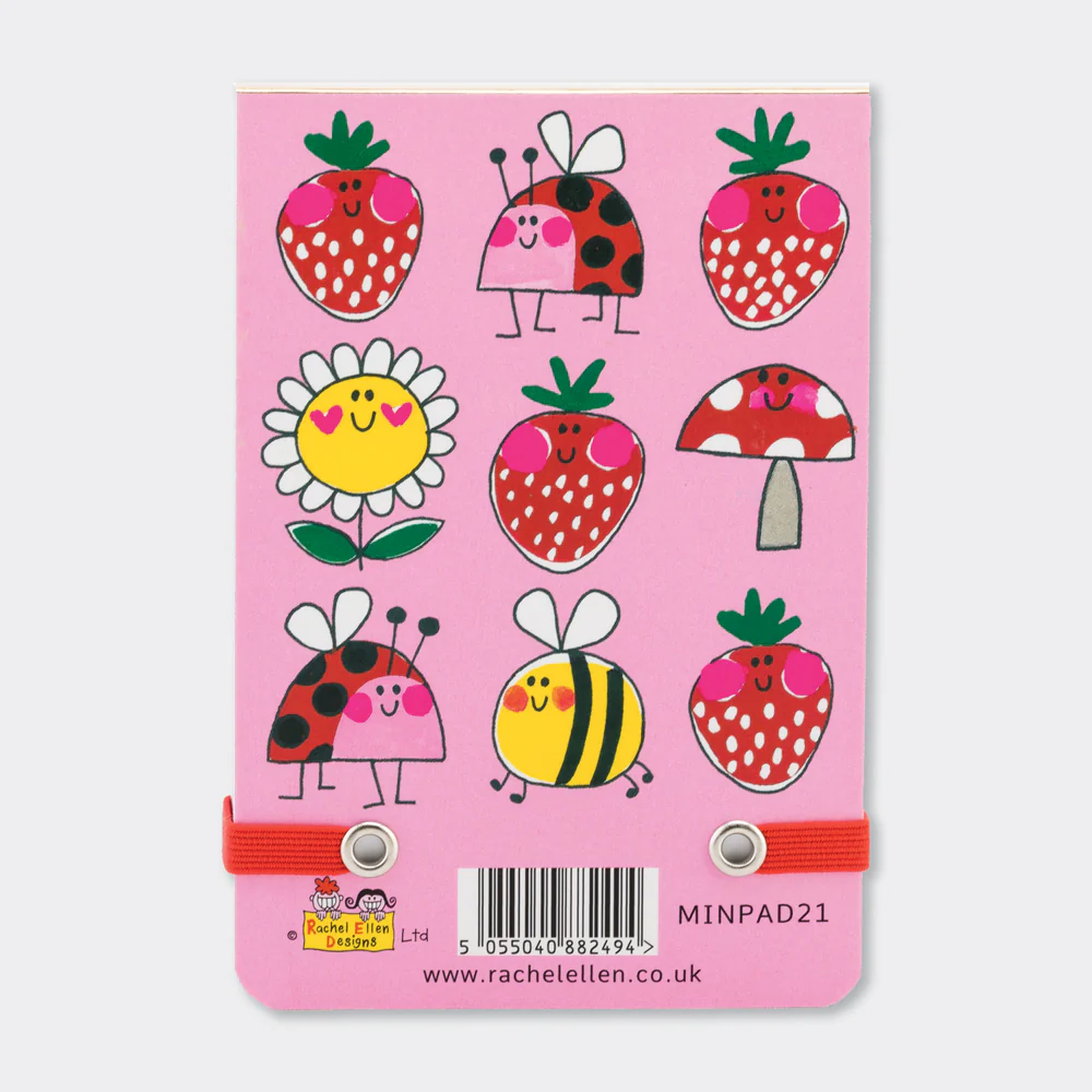 Bugs and Strawberries A7 Mini Notepad - Rachel Ellen Designs - Image 3