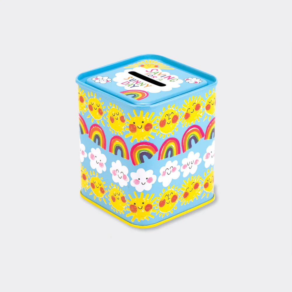 Saving For A Sunny Day Money Box Tin - Rachel Ellen Designs