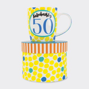 'Fabulously 50' 50th Birthday China Mug - Rachel Ellen Designs
