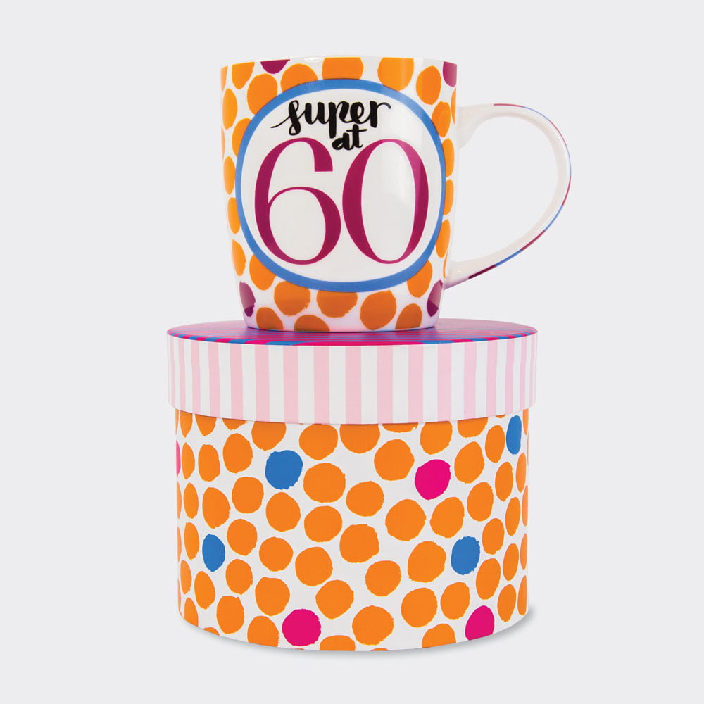 'Super At 60' 60th Birthday China Mug - Rachel Ellen Designs