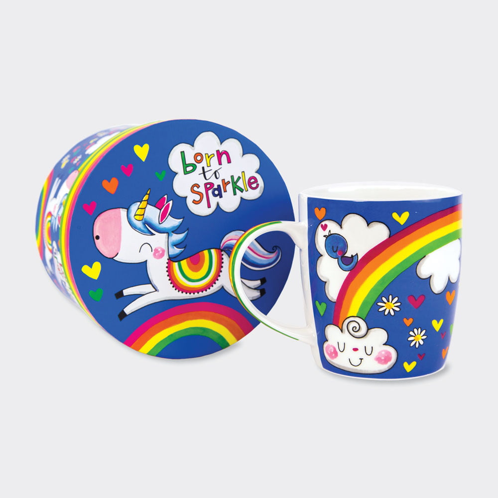 Born To Sparkle Unicorn China Mug - Rachel Ellen Designs - Image 2